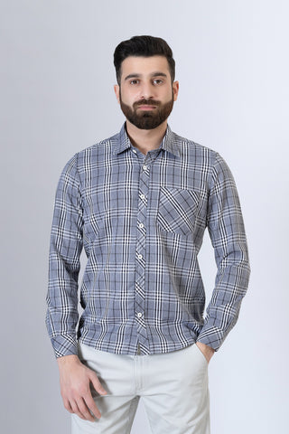 Grey Check Casual Shirt