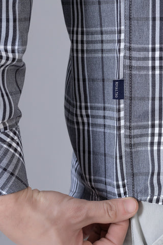 Grey Check Casual Shirt