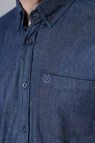 Blue Plain Casual Shirt