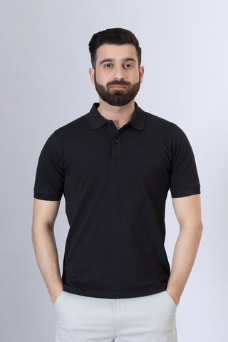 Black Polo Shirt - RTCF241242-BK