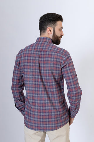 Maroon Check Casual Shirt