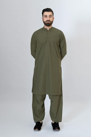 Olive Shalwar Kameez- SK241107-OL