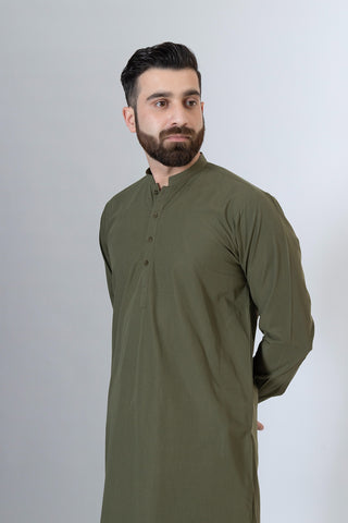 Olive Shalwar Kameez- SK241107-OL