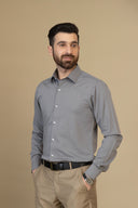 Grey Refined Lined Dress Shirt