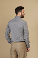 Grey Refined Lined Dress Shirt
