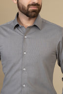 Grey Refined Lined Dress Shirt