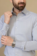 Light Grey Textured Dress Shirt