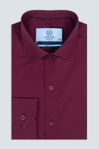 Smart Fit Maroon Plain Dress Shirt SFP240791-MR