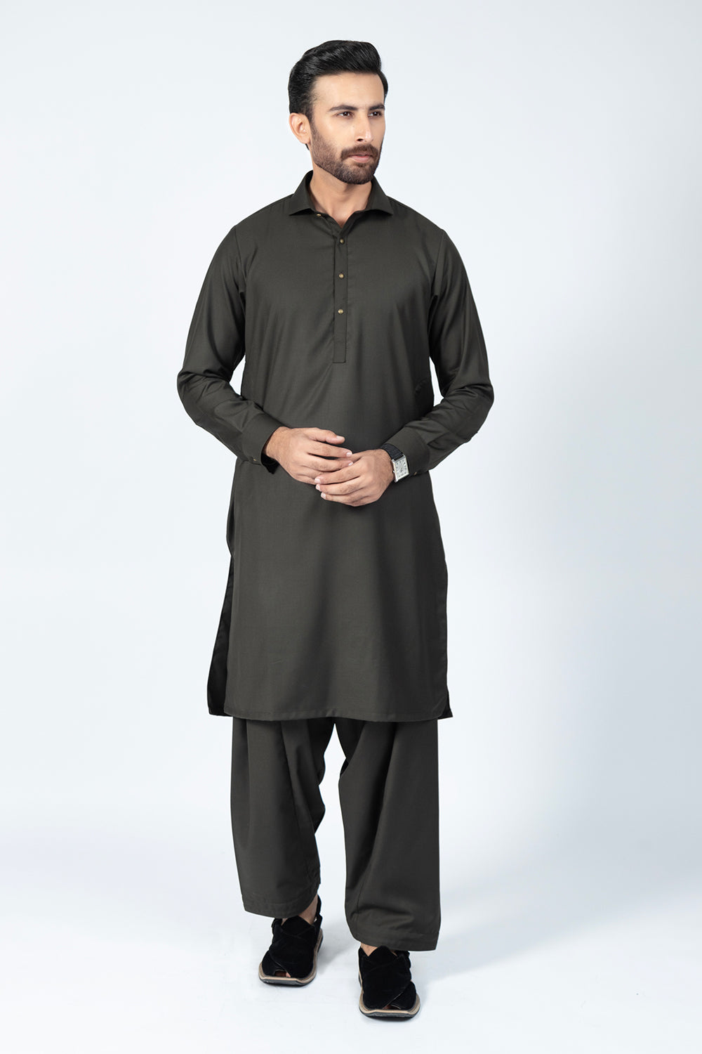 OLIVE SHALWAR KAMEEZ