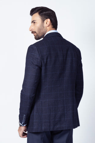 Navy Check Coat SF3788-NY