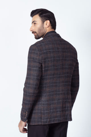 Charcoal Grey Check Coat SF3129-CG