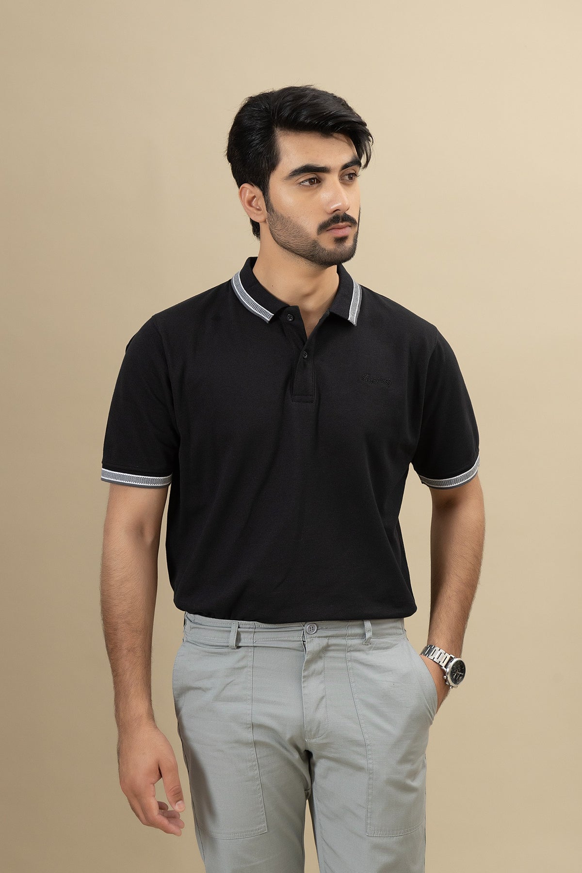 Black Polo Shirt - RTCF250343-BK