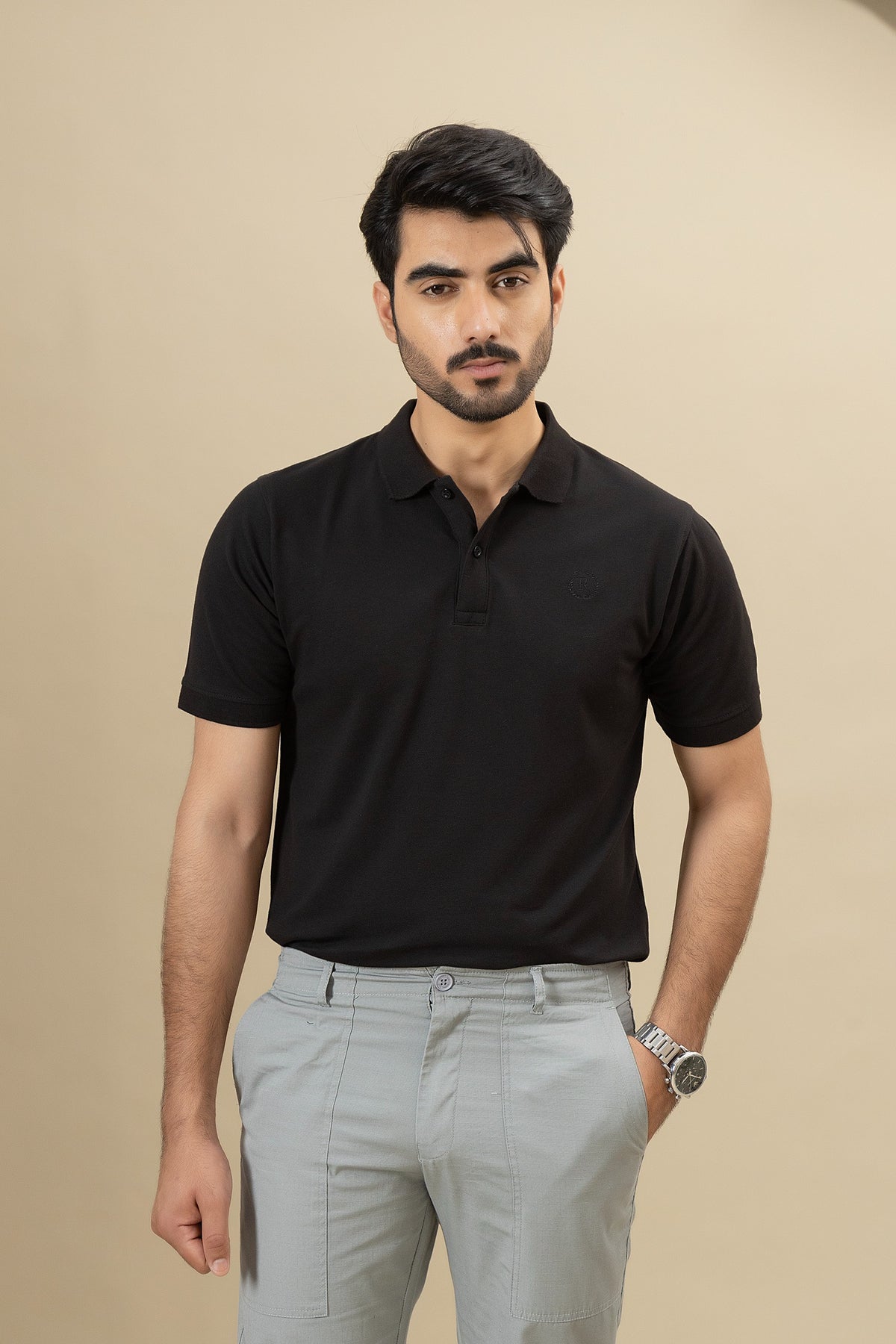 Black Polo Shirt - RTCF250348-BK / RTSF250349-BK