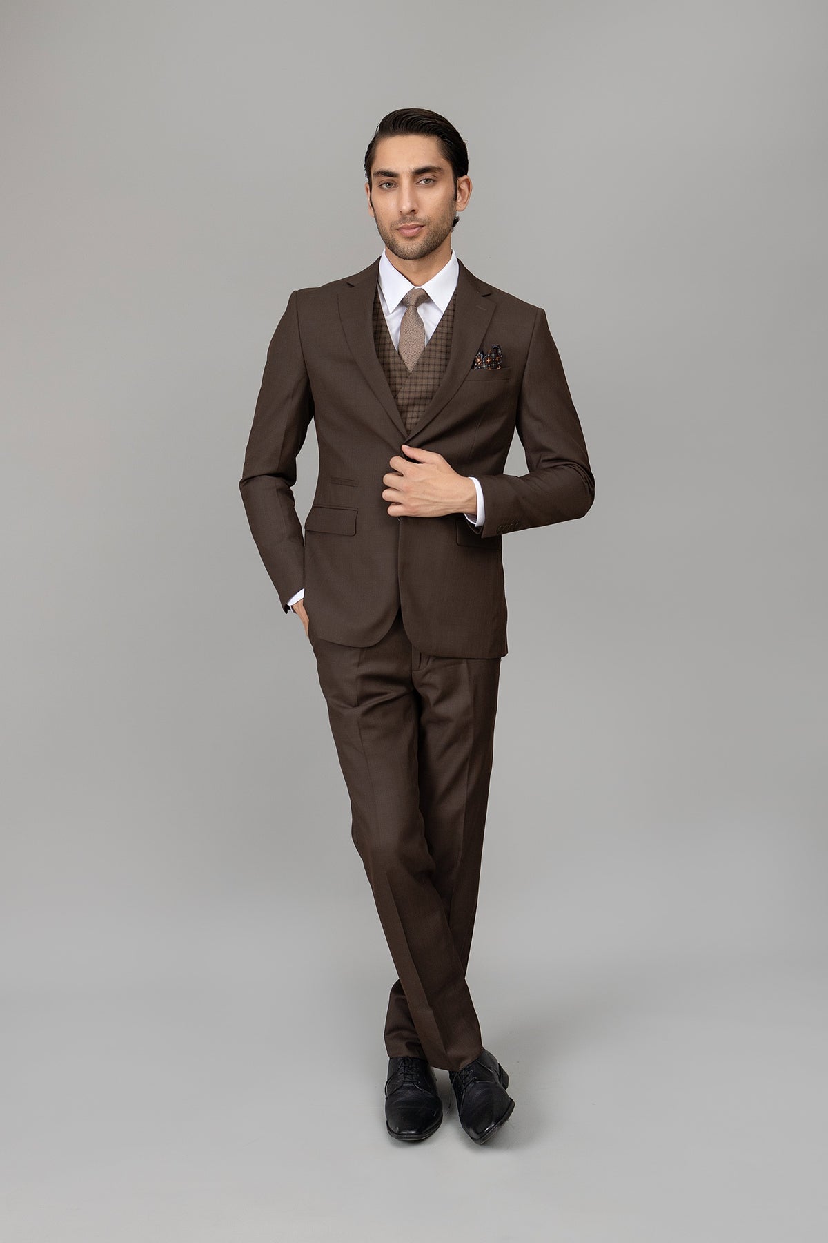 Suits 03 Piece - 3SP8218-DBR