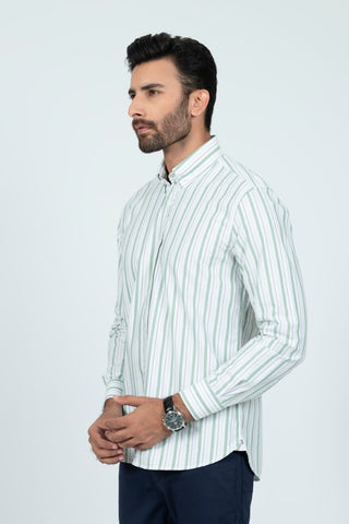 Classic Fit White Lining Casual Shirt LC240679-WT