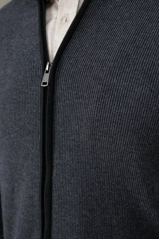 Charcoal Grey Full Zip Sweater