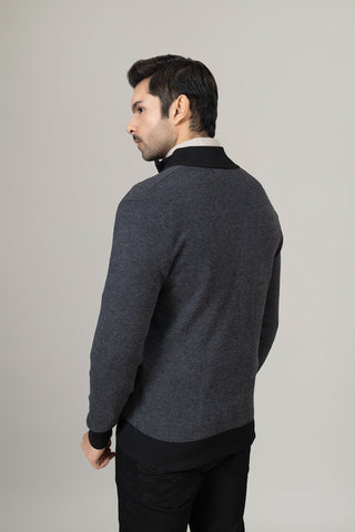 Charcoal Grey Full Zip Sweater
