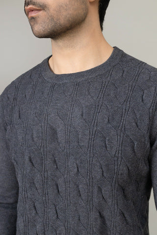 Grey Round Neck Sweater