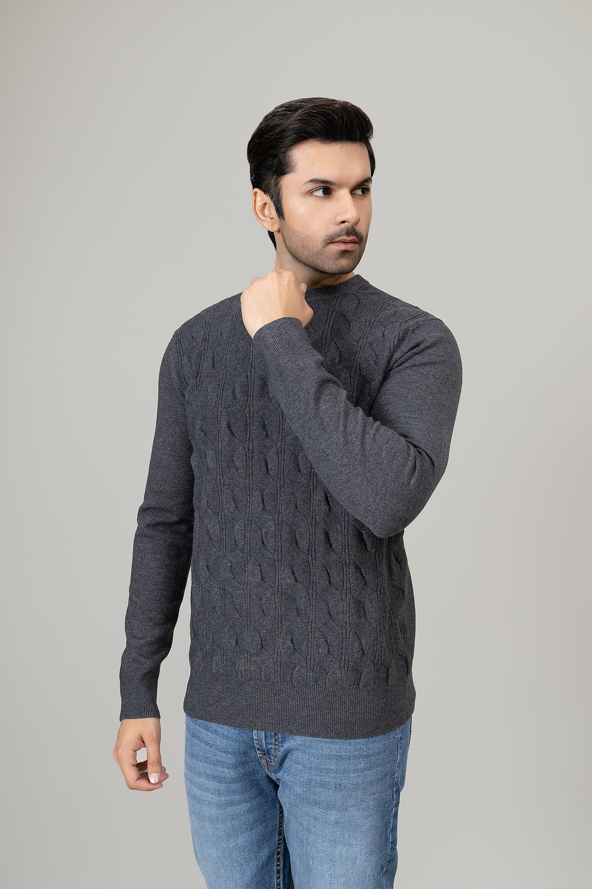 Grey Round Neck Sweater