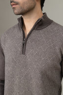 Half Zip Brown Sweater
