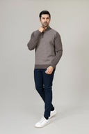 Half Zip Brown Sweater
