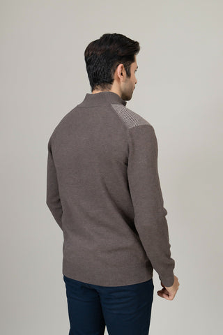 Half Zip Brown Sweater
