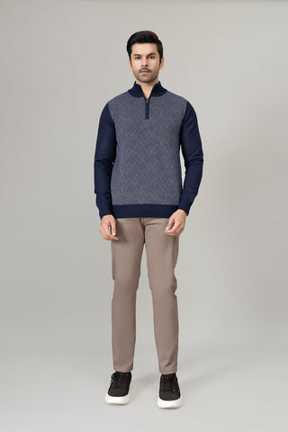 Half Zip Navy Sweater