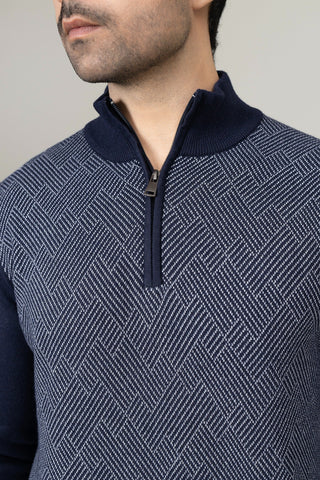 Half Zip Navy Sweater