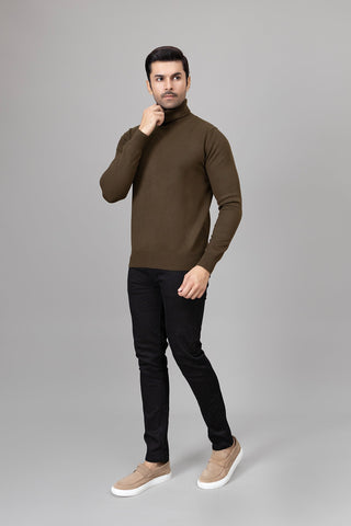 Olive High Neck Sweater
