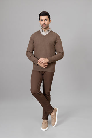Brown V. Neck Sweater