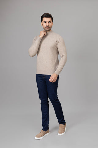 Beige Round Neck Sweater