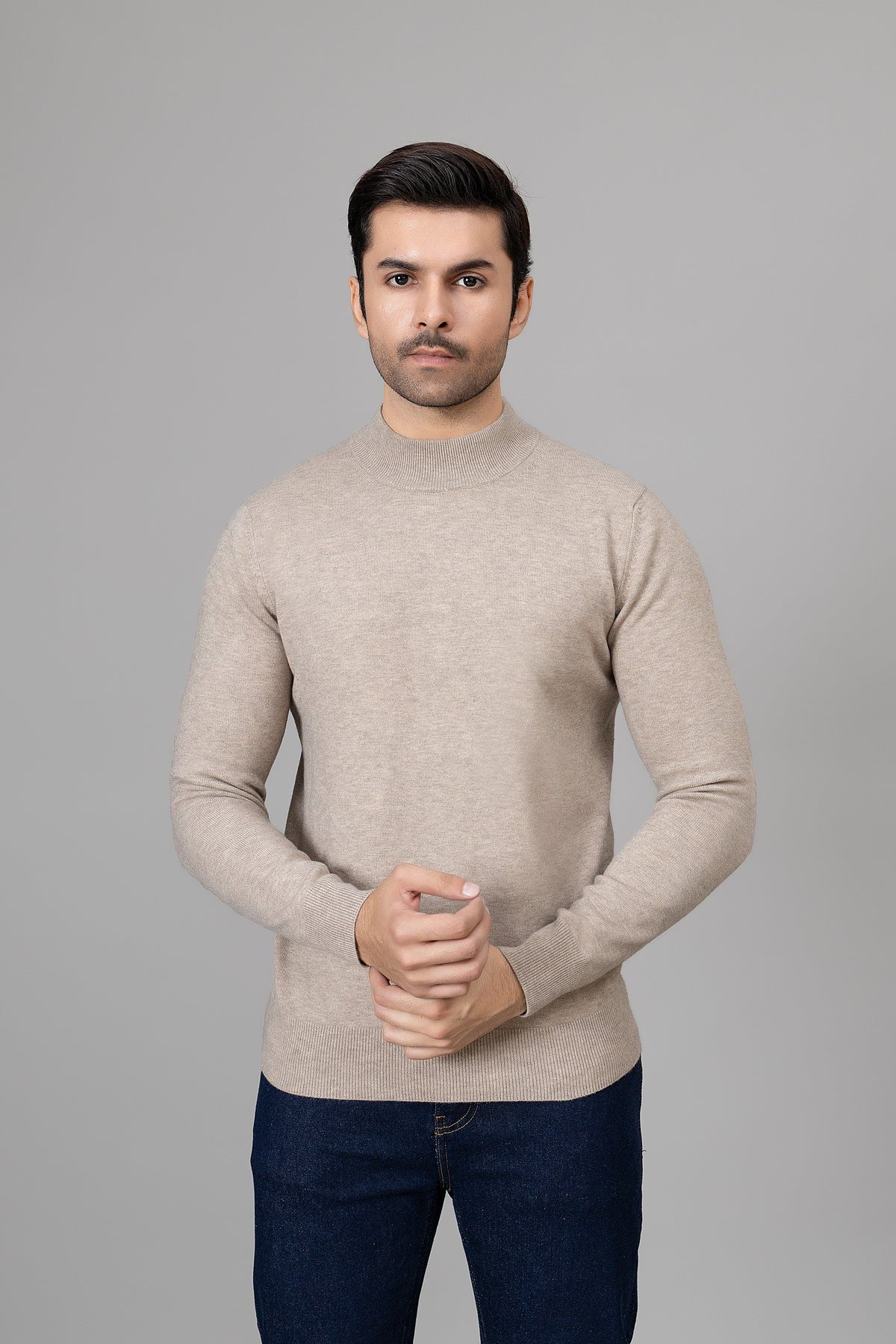 Beige Round Neck Sweater
