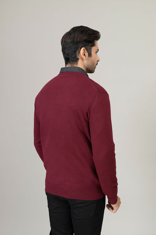 Maroon Round Neck Sweater