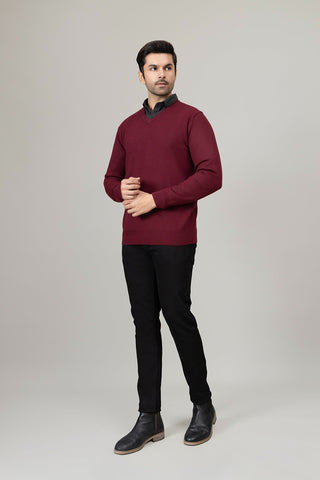 Maroon Round Neck Sweater