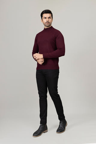 Maroon Round-Neck Sweater