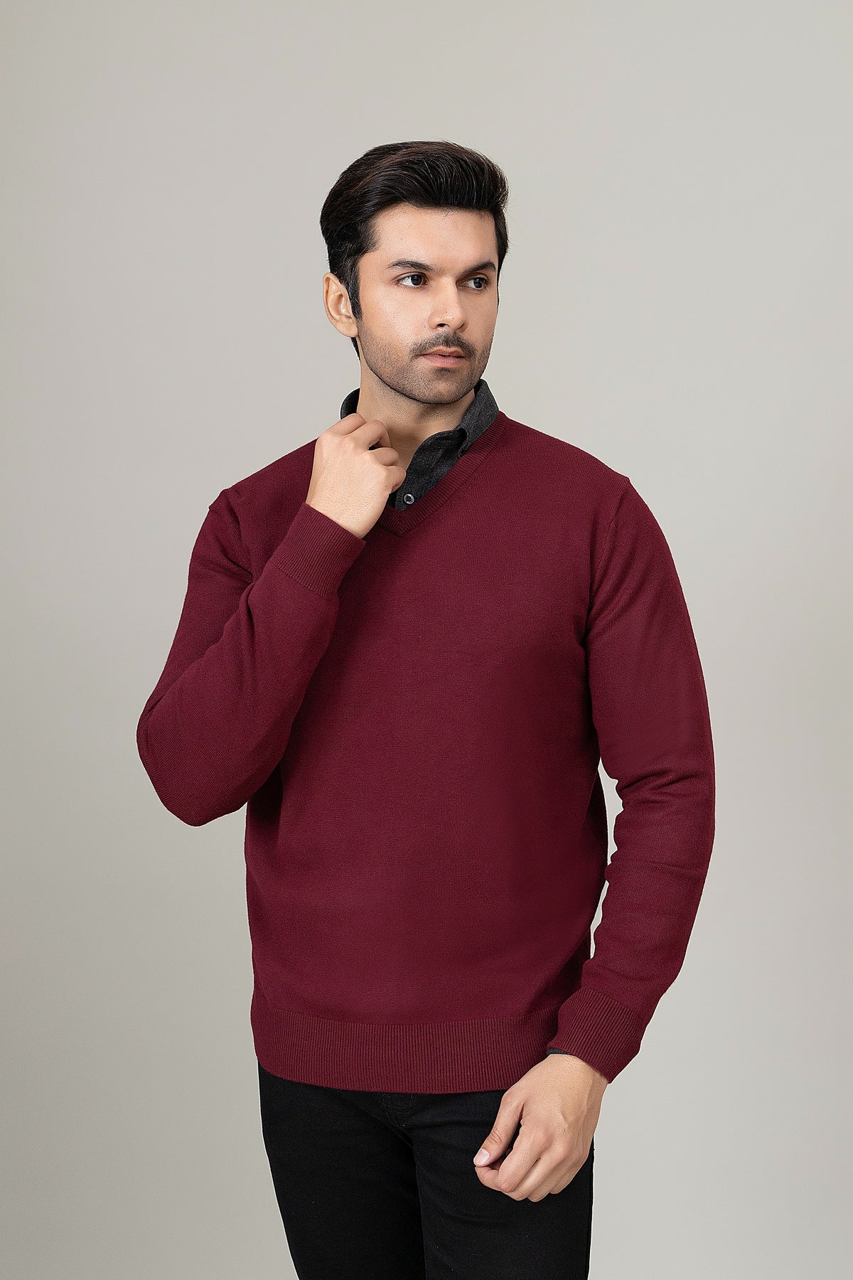 Maroon Round Neck Sweater