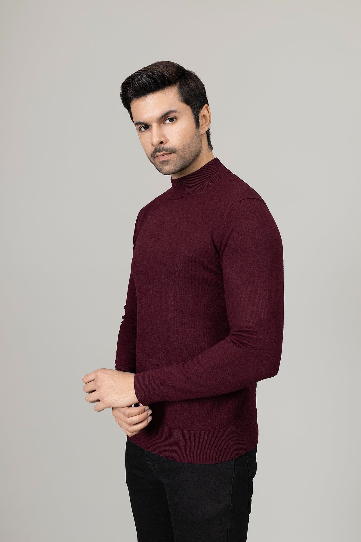 Maroon Round-Neck Sweater