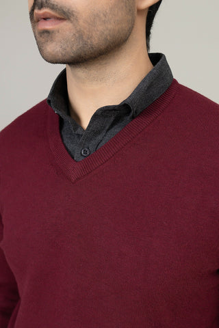 Maroon Round Neck Sweater
