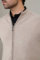 Beige Zipper Upper