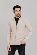 Beige Zipper Upper