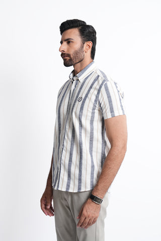 Smart Fit White Lining Casual Shirt LS240562-WT