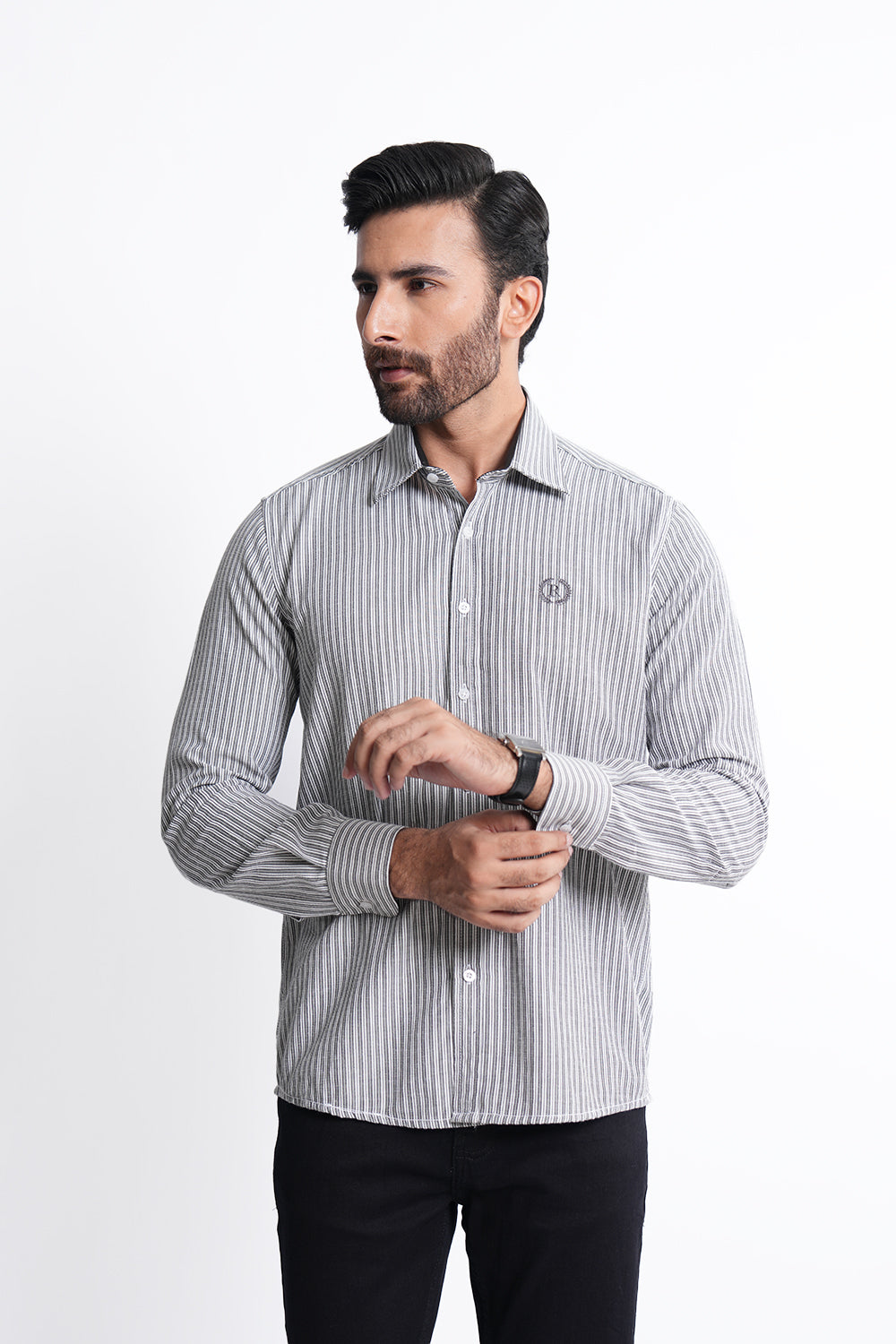 Smart Fit Grey Lining Casual Shirt LS240564-GR