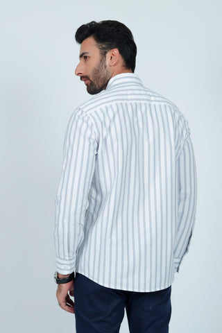 Smart Fit White Lining Casual Shirt LS240682-WT