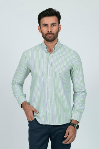 Smart Fit Light Green Lining Casual Shirt LS240683-LGN