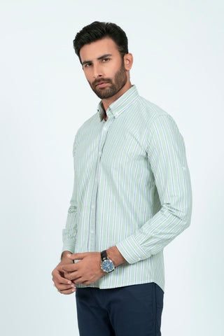 Smart Fit Light Green Lining Casual Shirt LS240683-LGN