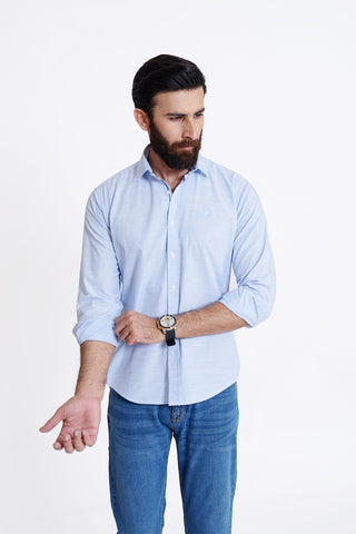 Sky Plain Casual Shirt PC240208-SKY