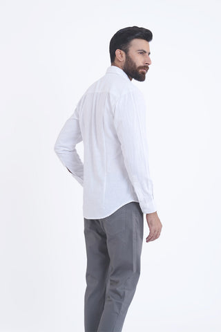 White Plain Casual Shirt PC240209-WT