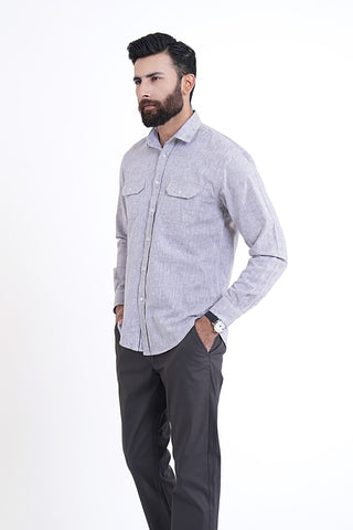 Grey Plain Casual Shirt PC240211-GR