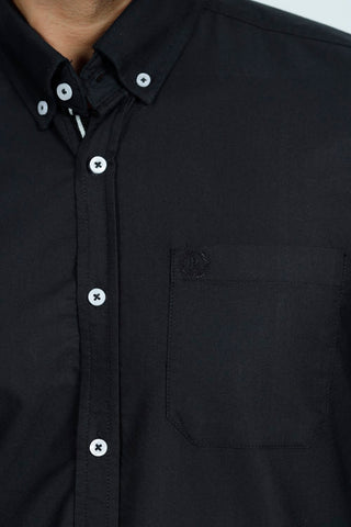 Classic Fit Black Plain Casual Shirt PC240749-BK