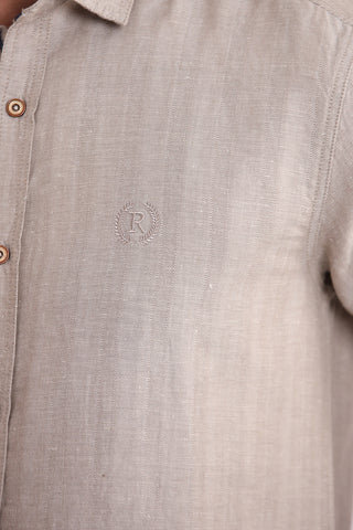 Light Brown Plain Casual Shirt